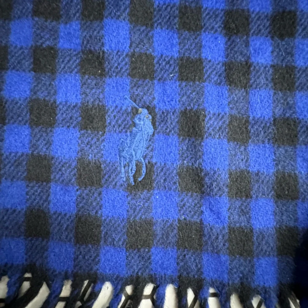 Polo Ralph Lauren lambs wool blend reversible plaid scarf one size